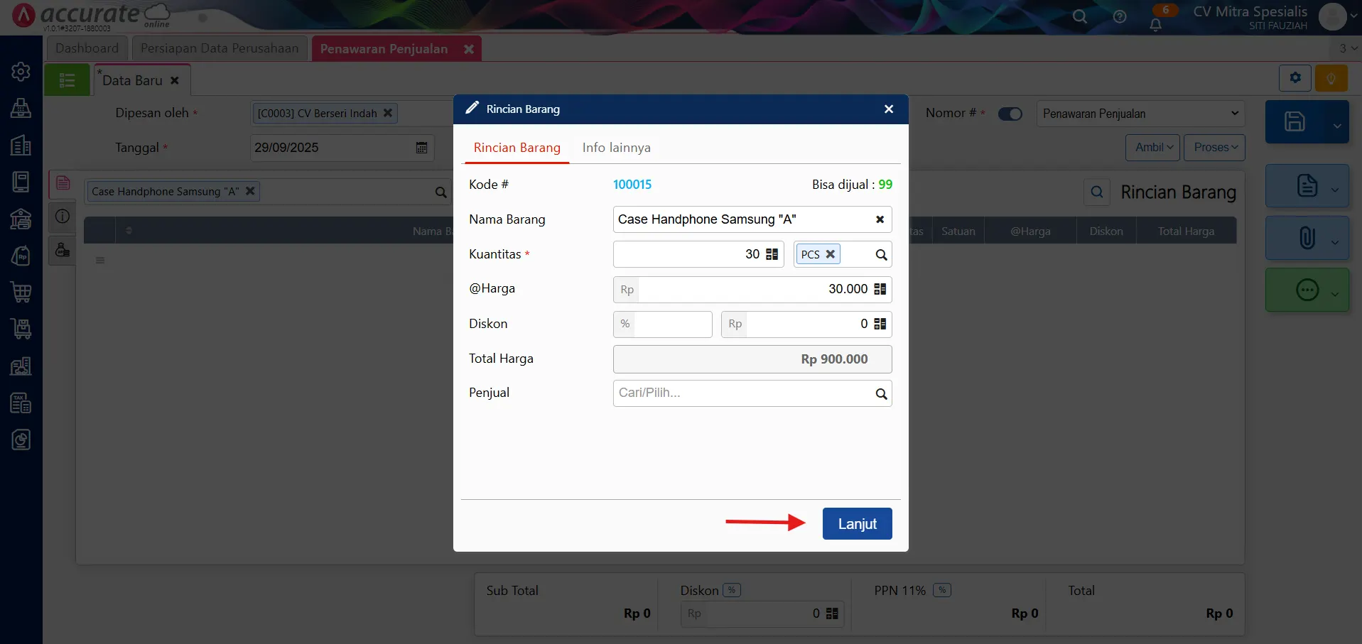 Fitur Penawaran Penjualan di Accurate Online